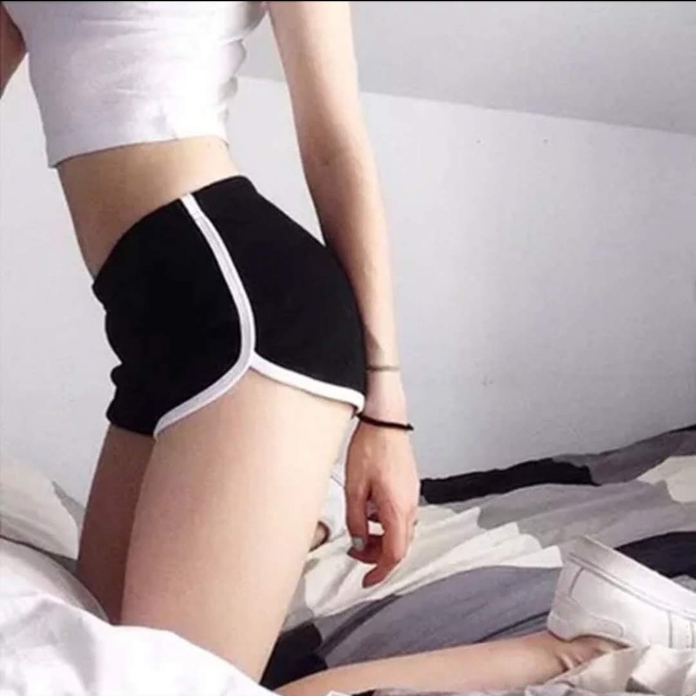 New Black and White Ringer Shorts